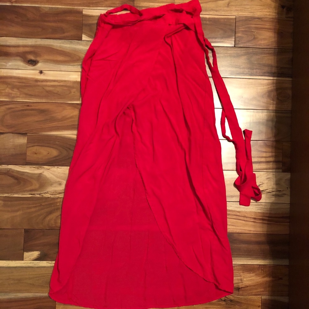 High slit wrap skirt